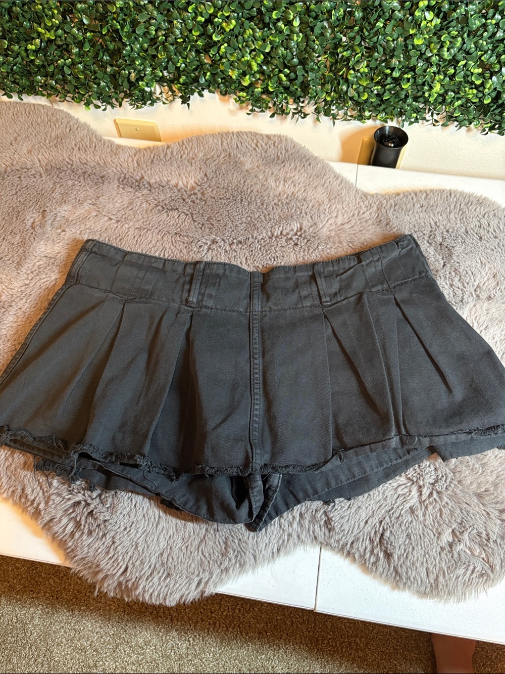 Free People Black Pleated Skort Size 12